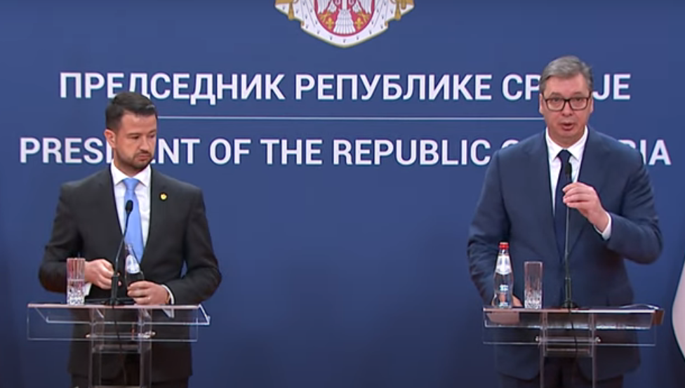 Vučić i Milatović na konferenciji (Foto: Jutjub)