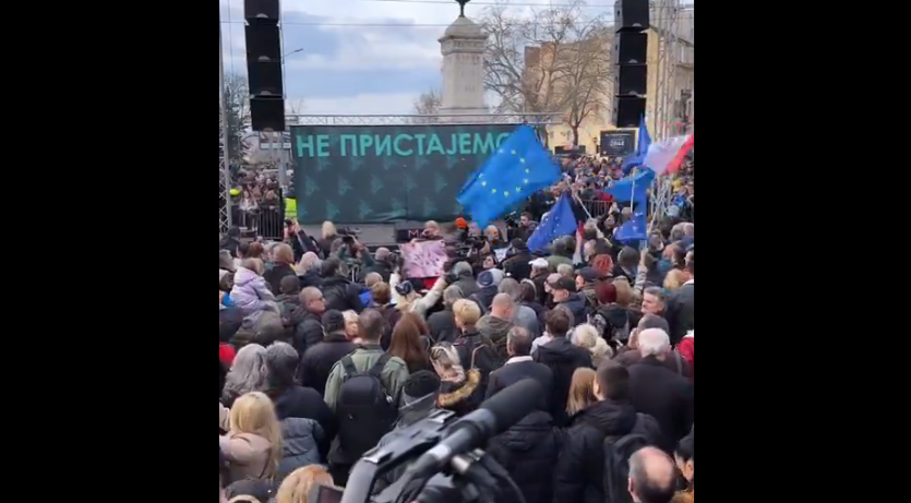 Протест у Београду / Скриншот