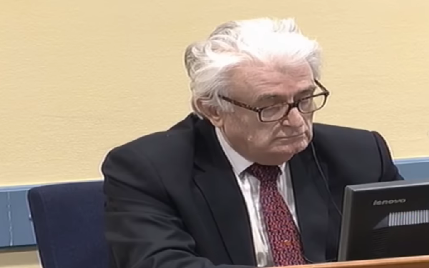 Radovan Karadžić u Haškom tribunalu / Skrinšot